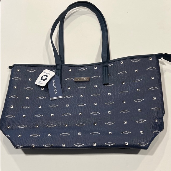 Nautica Logo Indigo Blue Tote Bag - Picture 1 of 10